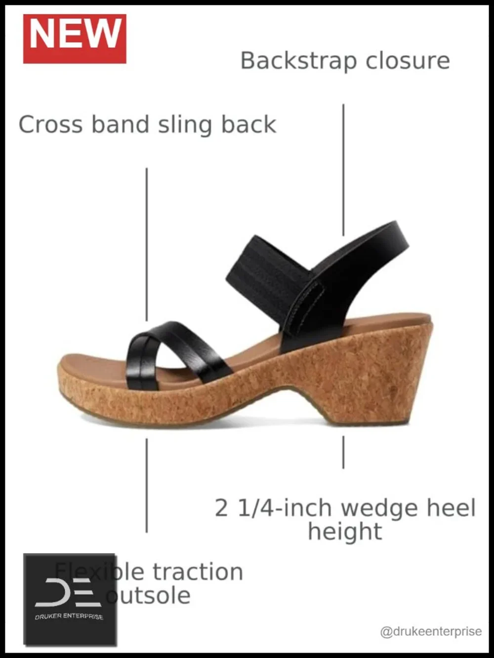 Skechers Women's Brystol Wedge Sandals - Luxe Foam Footbed Strappy Vegan